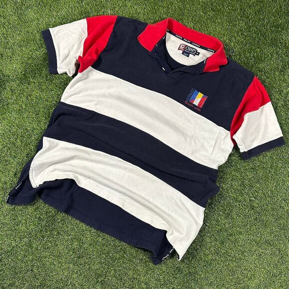 Vintages Chaps Ralph Lauren Oversized Striped Polo Shirt - Picture 2 of 3